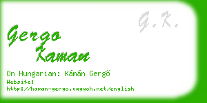 gergo kaman business card
